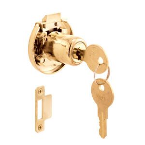 DEFENDER SECURITY U 10667 Brass spring-loaded Keyed, Surface Mount Cabinet Lock