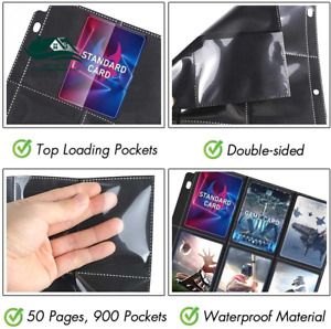 900 Pockets Trading Card Binder Sleeves, Baseball Sleeves Fit for...