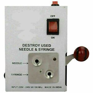 Syringe Needle Destroyer And Hub Cutter Electric Metal Body 220V FREE SHIPPING