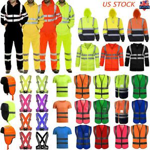 Hi Vis Viz High Visibility Safe Work Vest T-Shirt Hoodie Sweatshirt Jacket Pants