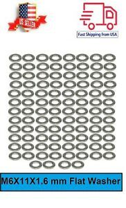 M6x11x1.6mm Flat Washers To Fit Metric Bolts &amp; Screws - A2 304 Stainless Steel