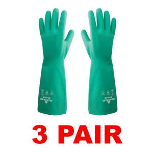 Showa Best 730 Nitrile Flock-Lined Chemical Resistant Gloves (3 Pairs)
