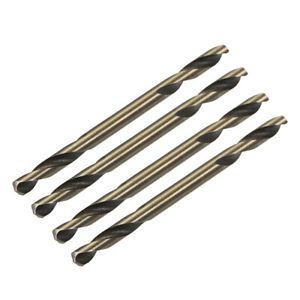 HSS Twist Double End Drill Bits Titanium Coating Straight Shank 3.2mm Dia 4 pcs