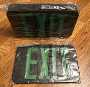 Morris Products LED Exit Sign – Standard Type – Green With Black Housing – New