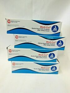 Lot of 4 Dynarex Medi-Cut Sterile Disposable Single Use Scalpels #10 New