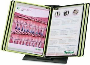 Tarifold Desktop Organizer Reference Black Green 10 Pockets Letter Size  DBL291