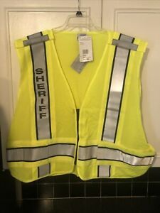 SafetyGear Sheriff Safety Vest, Yellow / Brown - Adjustable Size From 5-6XL