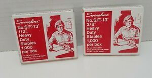 Vintage Staples- Swingline Heavy Duty No. S.F.-13 Staples 3/8&#034; &amp; 1/2&#034; Lot of 2