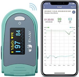 EMAY Sleep Oxygen Saturation Monitor | Records Oxygen &amp; Heart Rate Continuously
