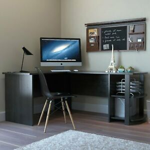 Ryan Rove Kristen Corner L-Shaped Computer Desk in Black