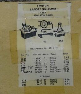 ** Lot of FOUR (4) - LEVITON - ROCKER - TOGGLE SWITCHES in OPENED BAGS **