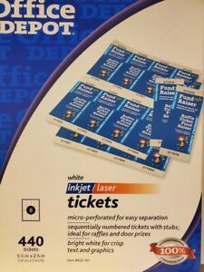 Office Depot Tickets (Inkjet/Laser) 440 Micro-perforated