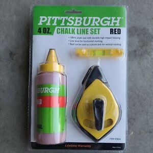 PITTSBURGH 4 Oz. CHALK LINE SET in RED~New in Package