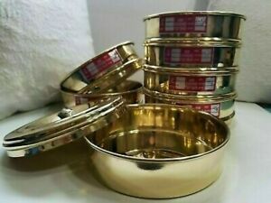 Heavy Brass Gauge Standard Testing 10 Set Sieve with Lid &amp; Catch Pan E631