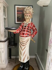 Chef / Butler / Baker holding tray Life-size Statue (39 X 24 X 70”) Hand painted