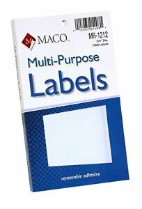 MACO White Round Multi-Purpose Labels, 3/4 Inches in Diameter, 1000 Per Box (...