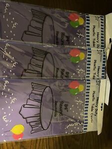 Evershine Purple Heavy Duty Tablecloth Reusable 84” Round Pack of 3 Brand New