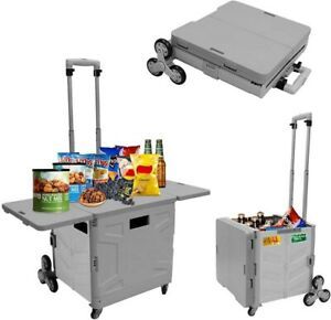 Foldable Utility Rolling Cart Shopping Cart Adjustable with Wheels,Cover Board
