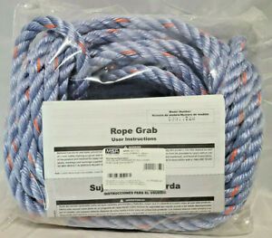 MSA Rope Grab Lifeline Vert Workman 50&#039;x&#034; Dia. With LC Snap Hook New In Bag