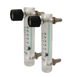 2Pcs Oxygen Ozone Air Single-phase Non-pulsating Flow Meter w/ Control Valve