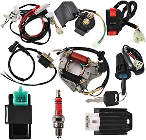 Trkimal Complete Electrics Stator Coil CDI Wiring Harness Switch lock Ignition S