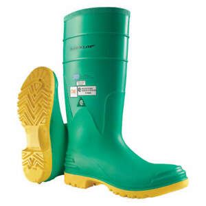 DUNLOP 870120833 Rubber Boot,Men&#039;s,8,Knee,Green,PR