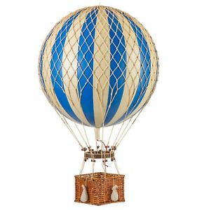 XL Hot Air Balloon Model Blue &amp; White 17&#034; Aviation Hanging Ceiling Home Decor