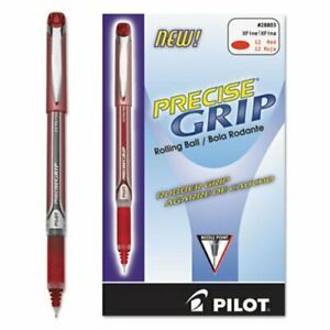Pilot Precise Grip Roller Ball Stick Pen, Red Ink, Extra Fine (PIL28803)