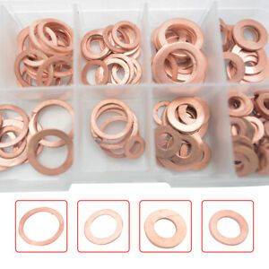 Solid Copper Crush Washer 1 Set Seal Flat Ring Sealing Gasket Assorted Car 200x