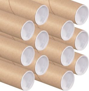 Art Wall Kraft Mailing Tube with Cap, 2-Inch by 15-Inch, 12-Pack