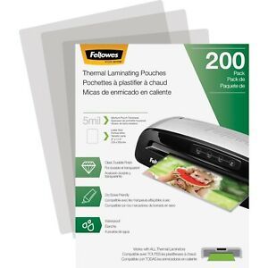 Fellowes Laminating Pouches - Letter, 5 mil, 200 Pack - 5743601