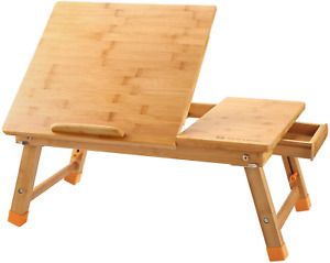 Laptop Desk Table Adjustable Folding Bamboo Wood Portable Serving Tray Nnewvante