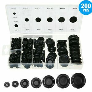 200PCS Rubber Grommet Firewall Hole Plug Electrical Wiring Gasket Assortment Kit