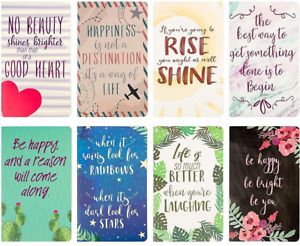 8 Pack Motivational Pocket Lined Journal, Inspirational Ruled Notebook for Women