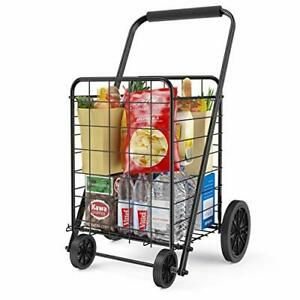 Grocery Cart with Wheels, Heavy Duty Foldable Lightweight Shopping Cart, 176lb