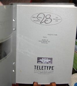 Teletype Bulletin 1149B-Model 28-Parts - Page Printer Set