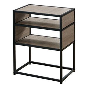 MONARCH SPECIALTIES I 3507 Accent Table - 22&#034;H / Dark Taupe / Black Metal