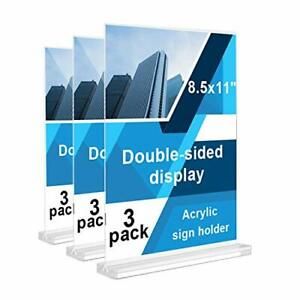 REALWAY 3Pack 8.5&#034;x11&#034; Table Top Acrylic Menu Sign Holders Double Sided Plast...