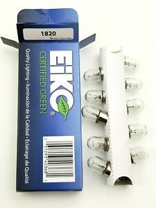 Box of 10 Eiko 1820 Miniature Lamps 28 Volt 0.1 Amps Miniature Bayonet Base