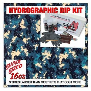 Hydrographic dip kit Blue Tiger Stripe Camo hydro dip dipping 16oz