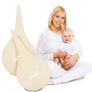 Pivit Baby Nasal Aspirator Snot Sucker 2 oz 2 Pack Durable Rubber Bulb Syringe