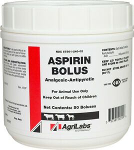 Aspirin Bolus 240 gm Horse Cattle 50 Count