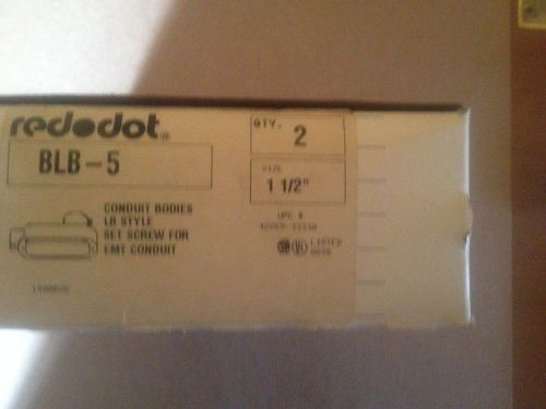 Two red dot 1-1/2&#034; lb conduit body style set screw for emt nib for sale