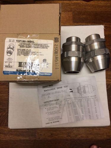 Lot of 2 thomas &amp; betts 1-1/2&#034; tray &amp; cord fitting tcf150-165al new 1.39&#034;-1.65&#034; for sale