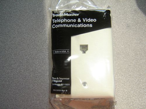 LOT of 2 Trademaster TPTE1-LA RJ11 One Phone Jack Single Light Almond Wall Plate