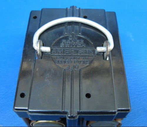 Vintage American RANGE Fuse Pull Out Block with 45 Amp Buss One-Time Fuses