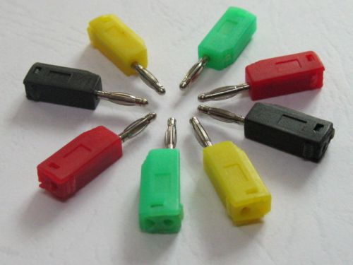 12 pcs 2mm nickel plated banana plug 4 colors r&amp;b&amp;y&amp;g for sale