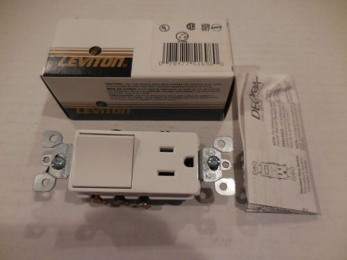Leviton decora combo 3 way switch grounding receptacle 5645-w new in box for sale