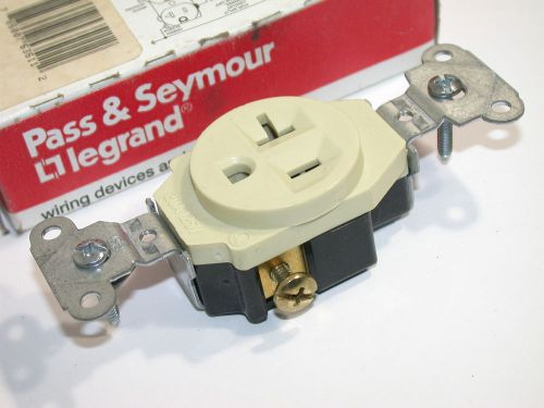 Up to 2 new pass &amp; seymour 20a 125v 5-20r single ivory receptacles 5351-i for sale