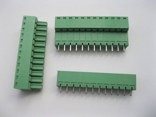12 pcs screw terminal block connector 3.5mm 12 pin green pluggable type for sale